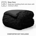 thumbnail image 3 of Bare Home Shaggy Faux Fur Duvet Cover - Ultra Soft - Fluffy Crystal Velvet - Queen, Black, 3 of 8