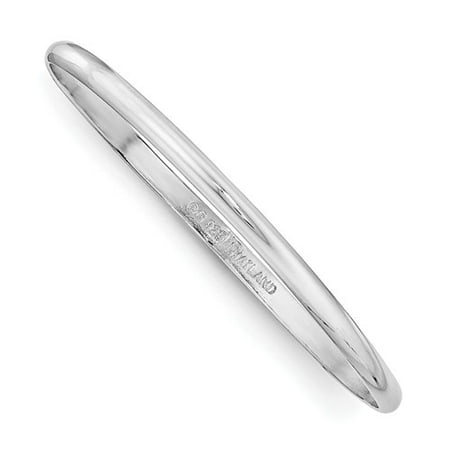 Sterling Silver 6.5in Rhodium-plated Just Like Mommy Polished Slip-on Child's Bangle Bracelet