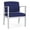 Cobalt, variant on Amherst Steel Reception Waiting Oversize Guest Chair / Silver Steel / Navy Blue