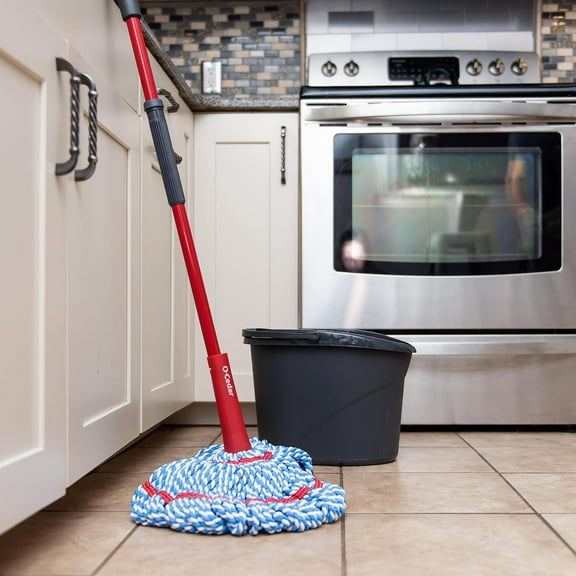 Hands- Wringing Microfiber Twist Mop with  Refill - Cleans Floors Faster &  on All Types