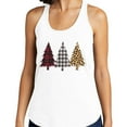 thumbnail image 2 of Plaid Print Christmas Trees Tank Top Fitted Racerback Women's Medium Heather Grey, 2 of 5