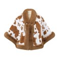 thumbnail image 2 of Fewfanhot Faux Fur Trim Cute Cow Print Poncho Cape, Warm Fleece Lined Open Front Wrap Coat for Women Winter, 2 of 5