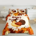 thumbnail image 3 of Manfei Happy Thanksgiving Bedding Comforter Set,Cute Turkey Twin Comforter Sets,Rustic Pumpkin Maple Bedding Set For Girl Kids,Luxury Bedroom Decor Reversible,2 Pieces, 3 of 9