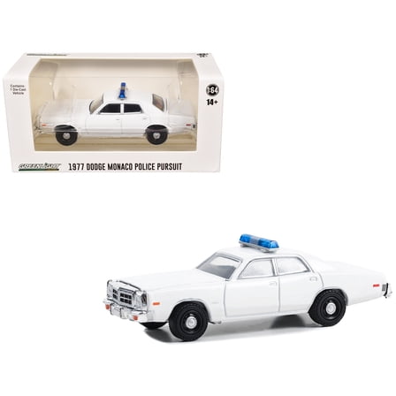1977-78 Dodge Monaco Police Pursuit White with Light Bar "Hot Pursuit - Hobby Exclusive" Series 1/64 Diecast Model Car by Greenlight