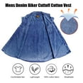 thumbnail image 5 of Dream Apparel Men's Biker Cuttoff Vest Denim/Cotton Shirt with Vintage and Frayed Sleeveless Look 2 Front Pockets, 5 of 7