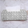 thumbnail image 1 of Caja de pañuelos de cristal Artificial Rectangular, soporte de almacenamiento de papel tisú, decoración del hogar (plata), 1 of 8