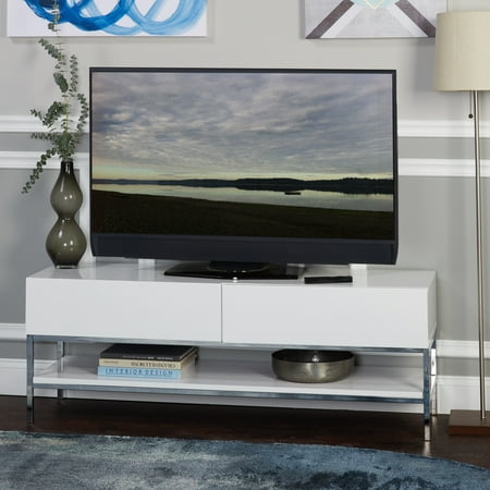 - Simple Living Lewis White High-Gloss TV Stand