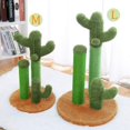 thumbnail image 4 of Cat Scratching Post Cactus Cat Scratcher Featuring with 3 Scratching Poles and Interactive Dangling Ball -Large 27 Inches, 4 of 13