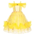 thumbnail image 1 of Vestido de Encaje amarillo con bordado de flores para niña, traje de princesa de La Bella y La Bestia para Halloween, fiesta Fivean unisex, 1 of 2