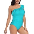 thumbnail image 3 of Gaeub Aqua Women's One Shoulder Ruffle Tummy Control Swimwear for Swimming Surfing Beach Party - XX-Large, 3 of 8