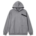 thumbnail image 4 of Tqcoqu Women's Hooded Sweatshirt with Zip Chest Pocket,Drop Shoulder Long Sleeve Casual Pullover Tops,2026 Fall Winter Trendy Clothes,Gray Women's S-XXXL, 4 of 6