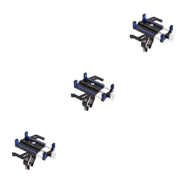 Toystoory Soporte para teléfono de bicicleta Soporte de navegación para manillar Soporte de aleación de aluminio Azul 3piezas