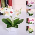thumbnail image 3 of Orchids Artificial Flower Ornaments Real Touch With Leaves Decorations, 3 of 6