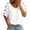 White, variant on WHEANG Womens Summer Tops Short Sleeve Shirts Button Decor Casual Solid Pullover Top U Neck Trendy Tunic Blouses Beach Vacation Clothes Size XXXL White