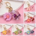thumbnail image 2 of Creative Moon Buckle Chrysanthemum Keychain Cute Simulation Flower Quicksand Wish Bottle Pendant With Key Rings Party Gifts, 2 of 16