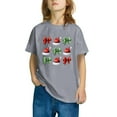 thumbnail image 3 of Zwiiyzr Toddler Boys and Girls Cute Christmas Shirts Fashion Printed Casual Short Sleeve Crewneck Cotton Top 3-10 Years Gray, 3 of 3