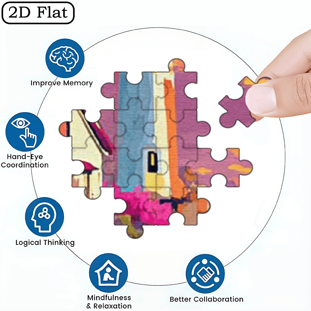A Box of (1000pcs) Adult Puzzles, with a Gorgeous Sunset Design, Challenging, Suitable. 29.4*19.6 in