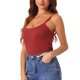 thumbnail image 4 of Camisetas sin mangas para mujer INSPIRE CHIC con sujetador incorporado, ajuste slim, tirantes ajustables, escote redondo, talla XS, color burdeos, 4 of 6