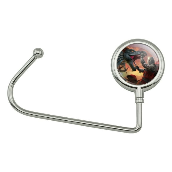Knight Warrior Dragonslayer Dragon Fantasy Purse Bag Hanger Holder Hook