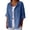 Blue, variant on Women's Plus Size Casual Shirt, Solid Color Button Down Linen Blouse with 3/4 Sleeve, Comfortable and Relaxed Fit Top for Everyday Wear as a Shirt or Light Jacket Blue XXXXL