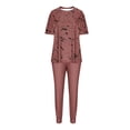 thumbnail image 5 of safuny Women's 2 Piece Sets Tracksuit Pajama Lounge Jogger Sets Dipdye Pullover Sweatpants Summer Outfits Short Sleeve Casual Sports Running Sweatsuit Trendy Clearance Coffee, 5 of 5