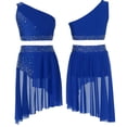 thumbnail image 6 of Riismen Kids Girls Lyrical Dance Dress Crop Tops with Skirt Leotard Ballet Dance Outfits Ballroom Dancewear Blue 14, 6 of 6