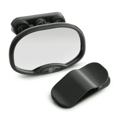 SafeFit 2-in-1 Baby and Infant Auto Mirror, Wide Angle View, Black