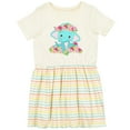 thumbnail image 3 of Inktastic Cute Baby Elephant with Flowers Girls Toddler Dress, 3 of 5