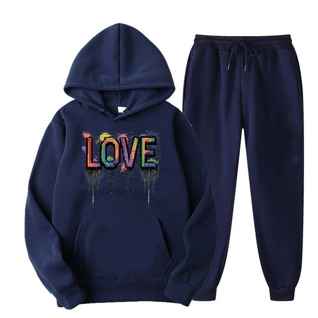 Birdeem Hauts pour Femmes Manches Longues Mode Imprimée Sports Pantalons Longs Décontractés Ensemble de Hauts à Capuche Manches Longues