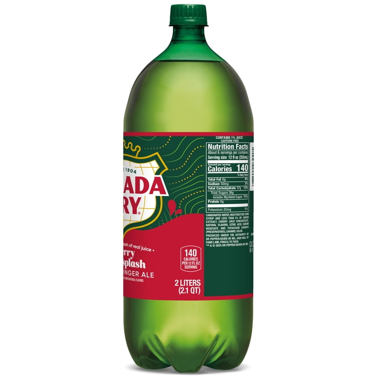 Canada Dry Caffeine Free Fruit Splash Cherry Ginger Ale Soda Pop