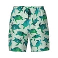 thumbnail image 4 of Lsque Mens Swim Trunks Green Sea Turtle Pattern - Bathing Suit Compression Liner - Beach Swim Shorts Swimwear - (S-3XL) - Stretch Quick Dry -Large, 4 of 9