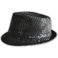 thumbnail image 1 of Western Fashion Chapeau Fedora à Sequins (Noir), 1 of 3