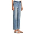 thumbnail image 3 of Time and Tru Women’s Mid Rise Straight Jeans, 29" Inseam for Regular, Sizes 2-18, 3 of 6
