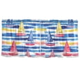 thumbnail image 7 of Yayeee Kitchen Curtains Tier Set of 2 Light Filtering 57"x36" Over Sink Window Panels, Red Hand Drawn Sailboats, 7 of 7