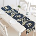 thumbnail image 2 of MKHERT Blue gold pattern Table Runner for Kitchen Wedding Party Home Decor 16x72 inch, 2 of 4