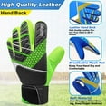 thumbnail image 5 of Beoub Adult Goalkeeper Goalie Soccer Gloves Men Womens Goal Keeper Field Player Glove Anti-Slip Latex Palm Soft Pu Hand Back Black Green Size 10 M-L, 5 of 7