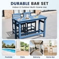thumbnail image 7 of FUNDAZE 3-Piece Outdoor Bar Set - HDPE Weatherproof Ergonomic Bar Table & 2 Ergonomic Bar Height Stools for Patio, Backyard, Poolside, Navy Blue, 7 of 7