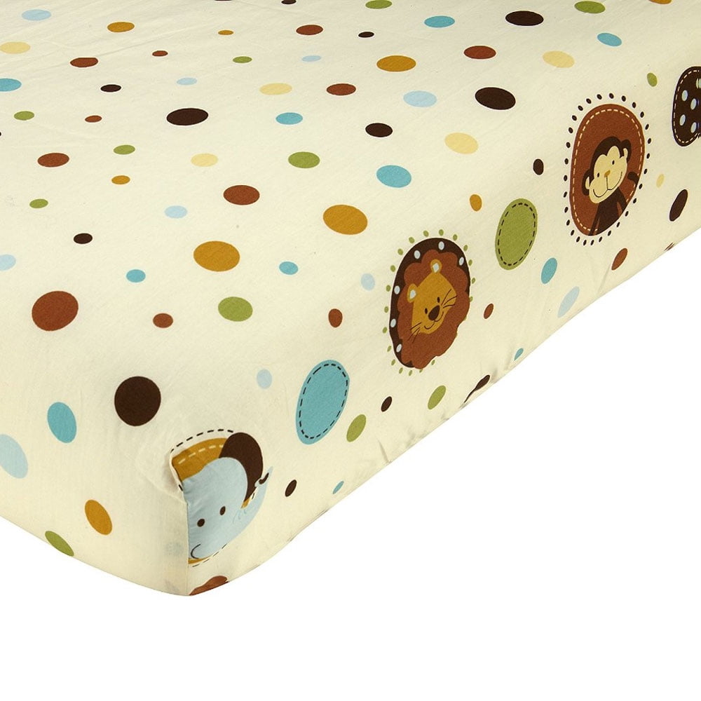 Jungle Tales Crib Sheet Polka Dot Toddler Bedding