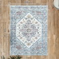 thumbnail image 7 of Blue 9x12 Rugs for Living Room, Floral Machine Washable Area Dining Room Rugs, 7 of 7