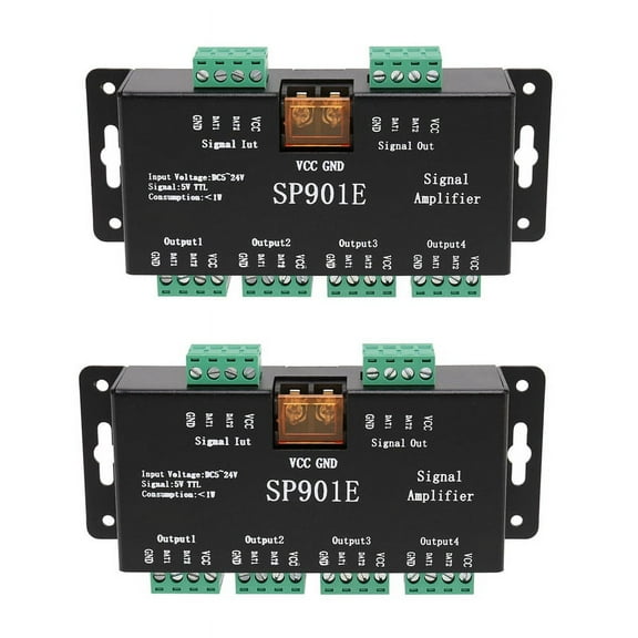 2X SP901E LED Pixel WS2812B WS2811 SPI Signal Amplifier Repeater for WS2813 SK6812 WS2815 WS2801 SK9822 Etc All The RGB