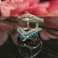 thumbnail image 3 of Vintage Double Curved Turquoise Band Wedding Ring Guard- Ring Spacer for Women, 3 of 7