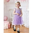 thumbnail image 3 of Arshiner Toddler Dress Girls Summer Ruffle Sleeve Mesh A Line Formal Party Tulle Dresses with Pockets Black, 3 of 8