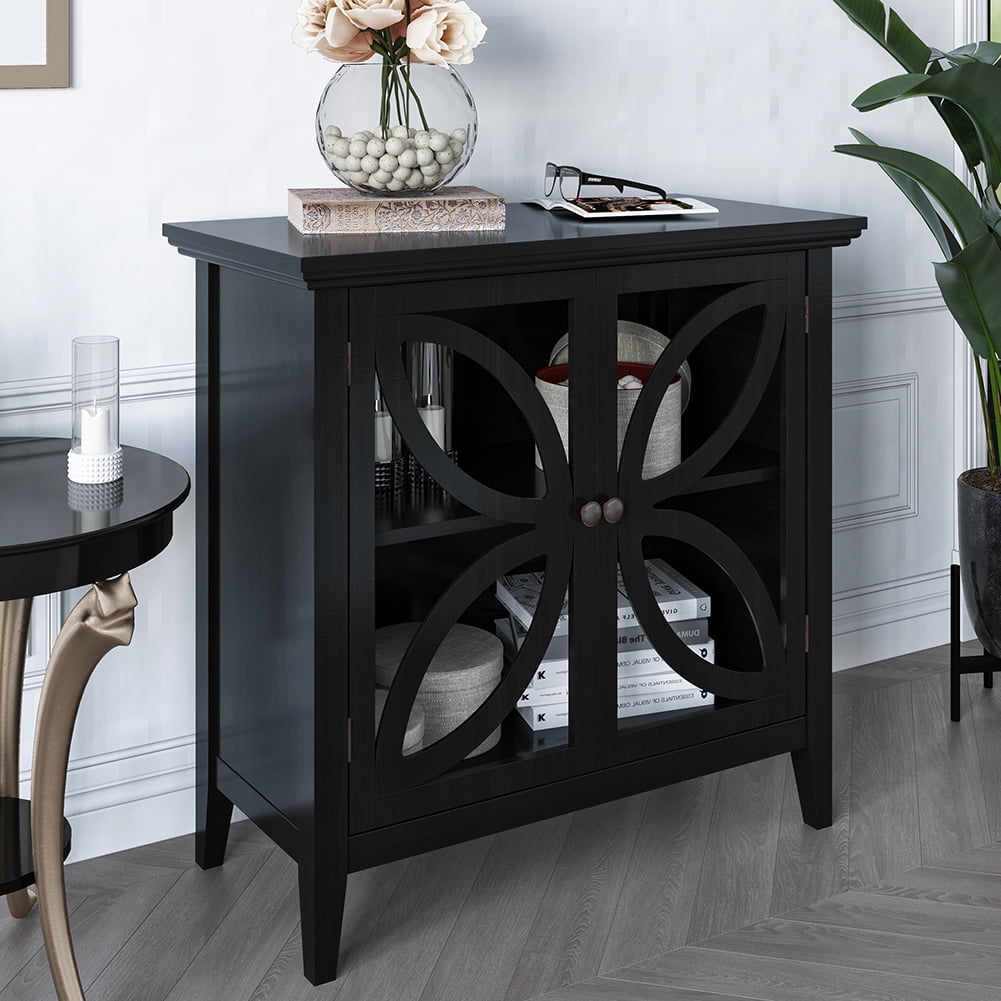 Private Jungle Accent Storage Cabinet Wooden Cabinet with Decorative transparent Door,Modern Sideboard for Entryway, Living Room,32 Inch,Black Private Jungle Accent Storage Cabinet Wooden Cabinet with Decorative transparent Door,Modern Sideboard for Entryway, Living Room,32 Inch,Black