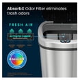 thumbnail image 3 of SensorCan 13 Gallon Touchless Trash Can, Stainless Steel Kitchen Bin with Odor Filter, Automatic Infrared Motion Sensor, Oval Shape, 3 of 6