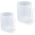 thumbnail image 1 of Cilindro medidor transparente, vaso medidor de plástico graduado con asa para cocina, laboratorio, 2 piezas, 1 of 4