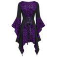 thumbnail image 2 of DYMADE Halloween Women Skull Button Gothic Irregular Top Cosplay Party Wear, 2 of 3