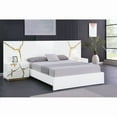 thumbnail image 2 of Modern Luxurious 5-Piece Eastern King Bedroom Set, High Gloss Finish Wood Bed Set with Gold Vein Accent, White, 2 of 12
