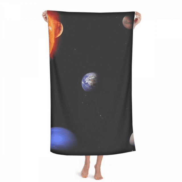 Planète Rouge Bleu Nuit Sombre Ciel Serviette de Bain Gant de Toilette en Coton Doux