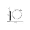 thumbnail image 4 of Black Accent Diamond Hoop Earrings in Sterling Silver (4/5 inch 2.0mm) for Women, 4 of 5