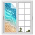 thumbnail image 2 of Aqua Ombre Coastal Window Privacy Film, Summer Nautical Beach Ocean Seaside Static Cling UV Sun Blocking Tint Film Heat Control Windows Films for Bedroom Bathroom, Window Stickers 29.5"x78.7", 2 of 8